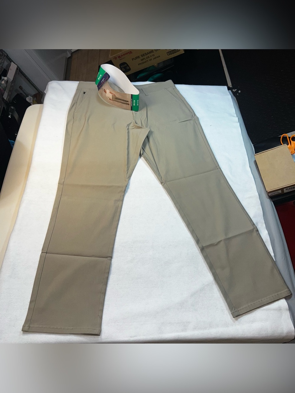 Weatherproof Vintage Tech Pants Men’s 40x32 Taupe Straight Fit Water Resistant S